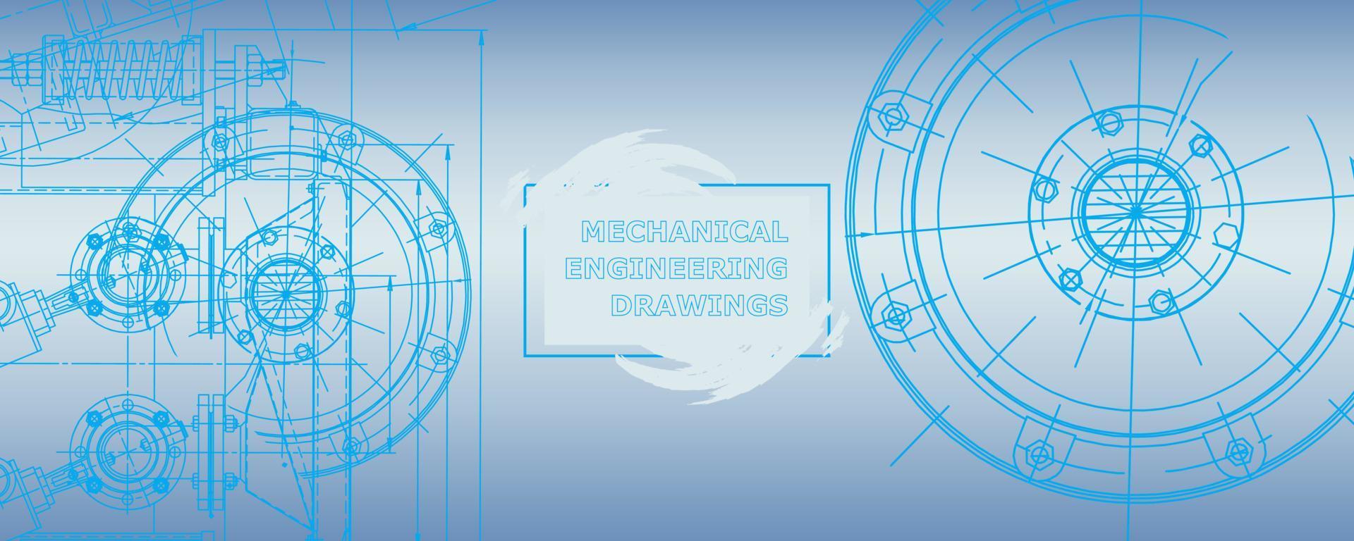 abstraktes Hintergrundkonzept Maschinenbau Zeichnung. technische Tapete vektor