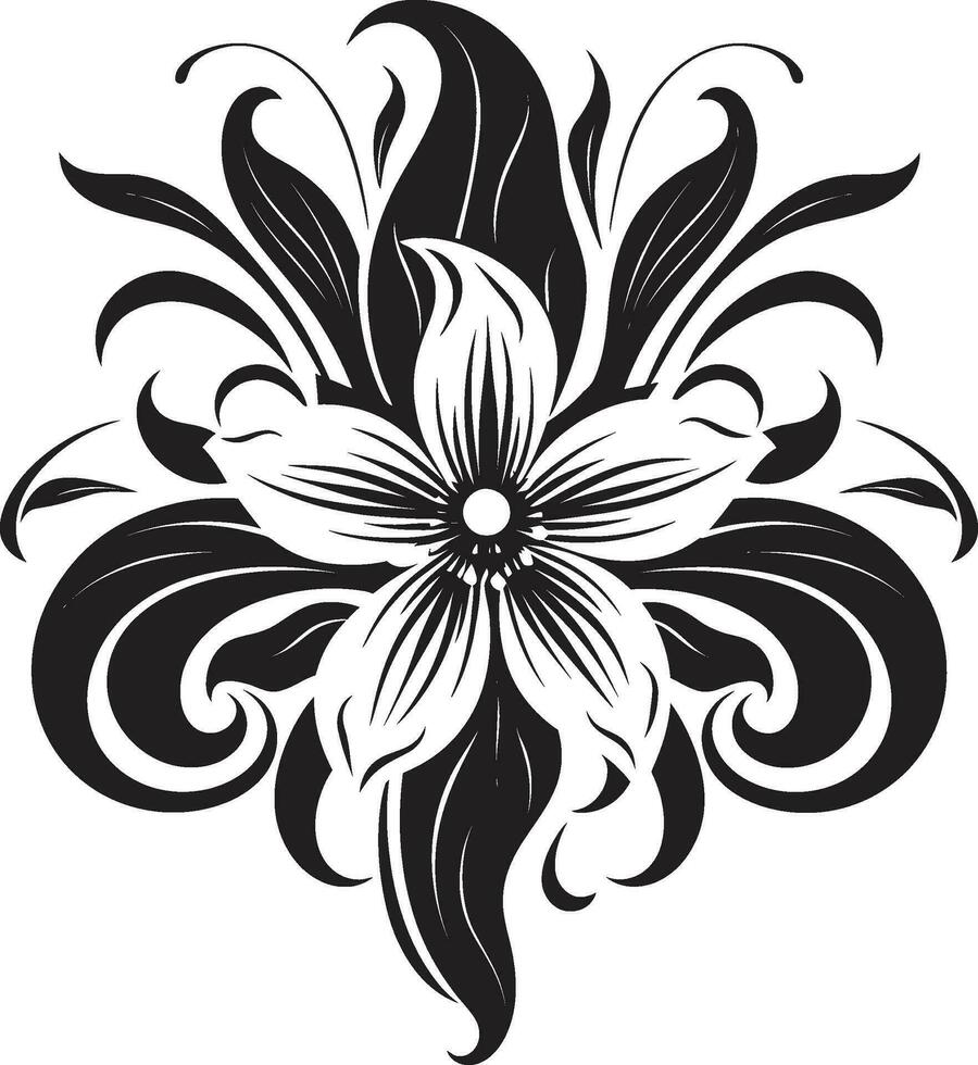 Jahrgang eingefärbt Blüten dekorativ Blumen- Vektor Symbole künstlerisch noir Eleganz Einladung Karte Emblem Designs