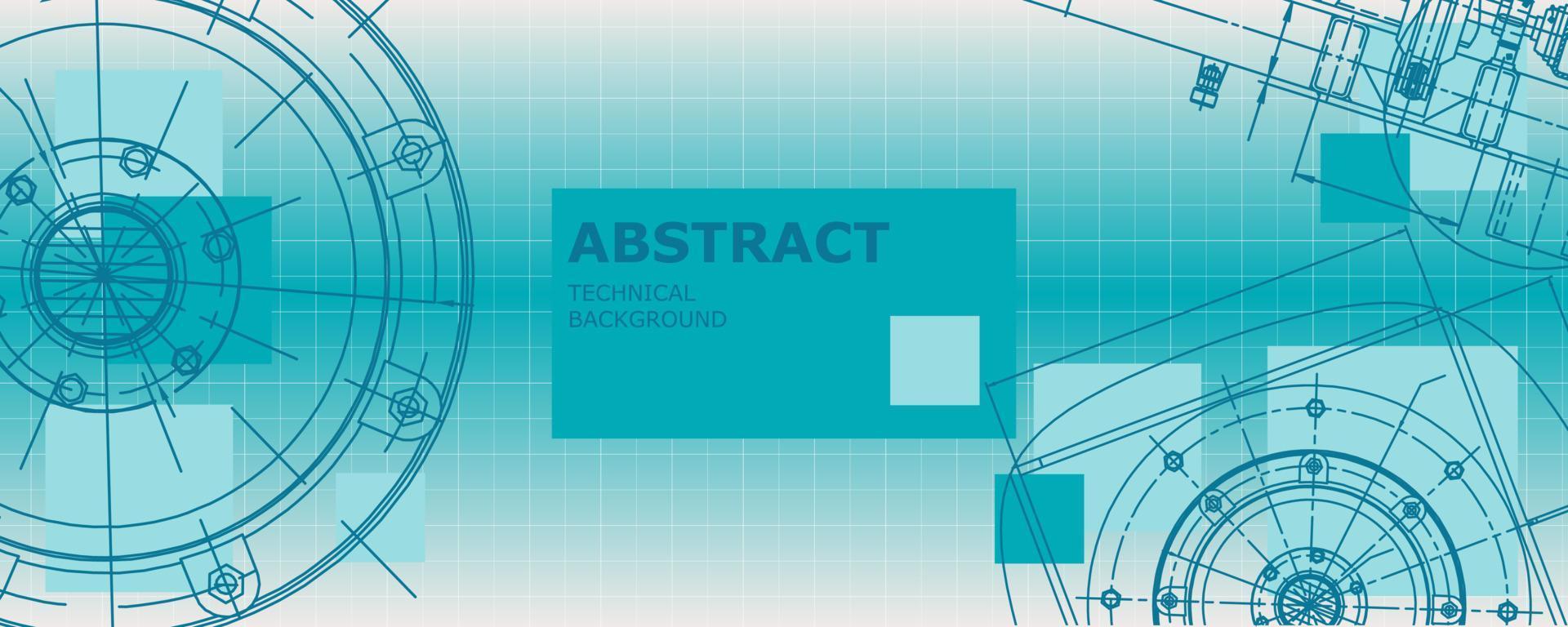 abstraktes Hintergrundkonzept Maschinenbau Zeichnung. technische Tapete vektor