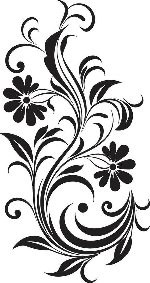 dynamisch handgemacht Laub ikonisch Logo Symbol ausdrucksvoll Blumen- Schlaganfälle Hand gerendert Vektor Symbol