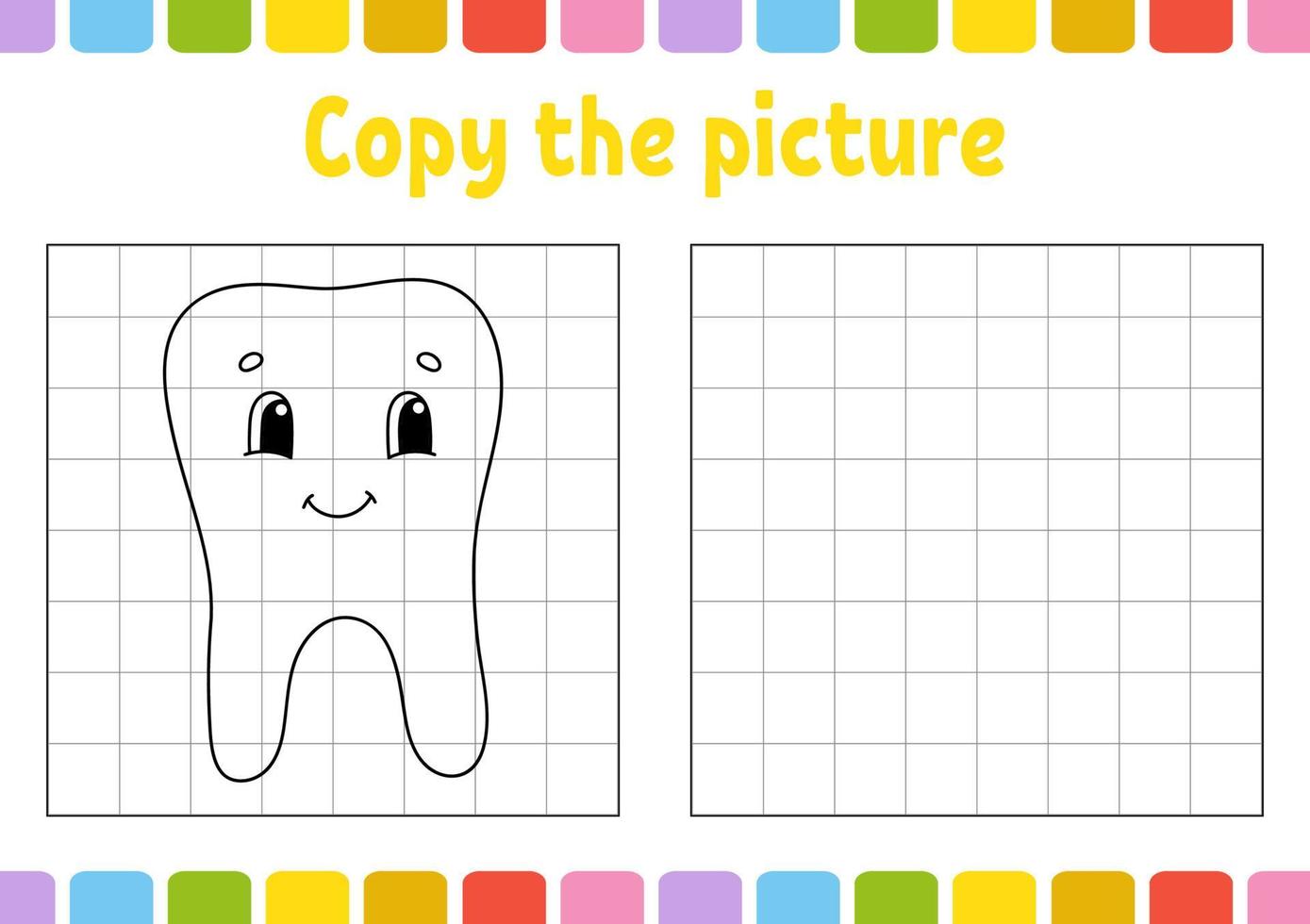 kopiere das Bild. Malbuchseiten für Kinder. Arbeitsblatt zur Bildungsentwicklung. Spiel für Kinder. Handschrift üben. niedliche Cartoon-Vektor-Illustration. vektor