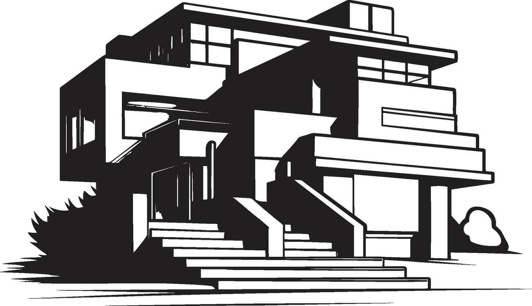 Triade Apex Wohnsitz emblematisch Vektor von erhöht Leben drei Geschichte Emblem ikonisch Vektorisierung von architektonisch Brillanz