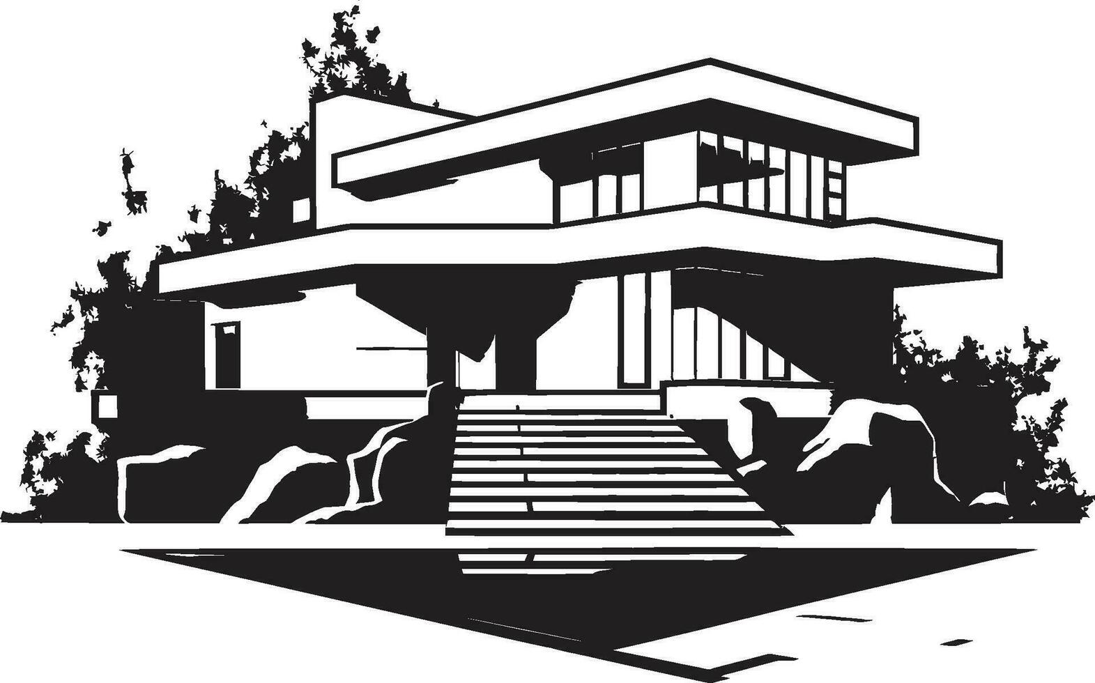 elegant bostad emblem modern hus design i vektor modet Hem ikon eleganta hus aning vektor logotyp