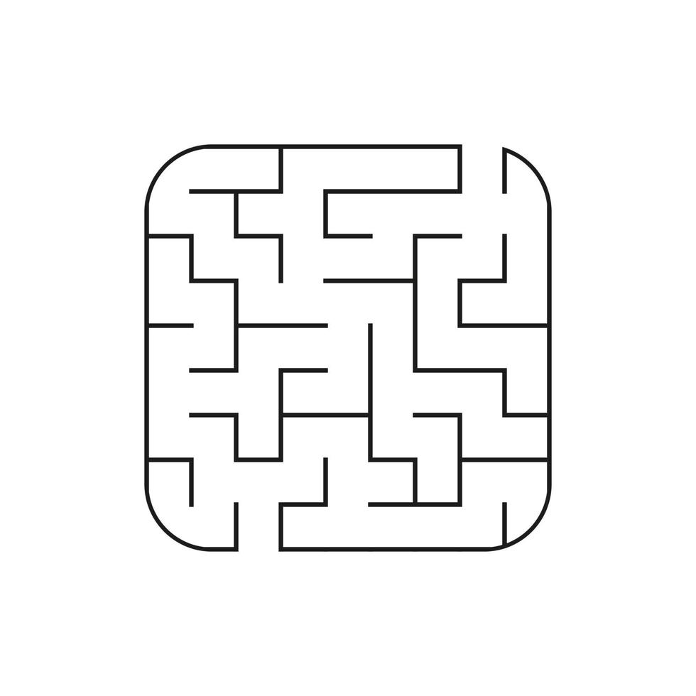 abstraktes quadratisches Labyrinth. Spiel für Kinder. Puzzle für Kinder. Labyrinth Rätsel. flache Vektorillustration lokalisiert auf weißem Hintergrund. vektor