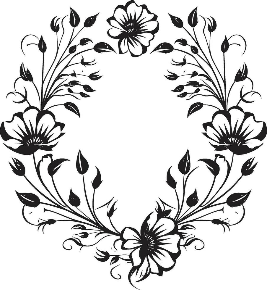 eleganta kronblad dansa blommig vektor ikon delikat blomma dekorativ ram logotyp