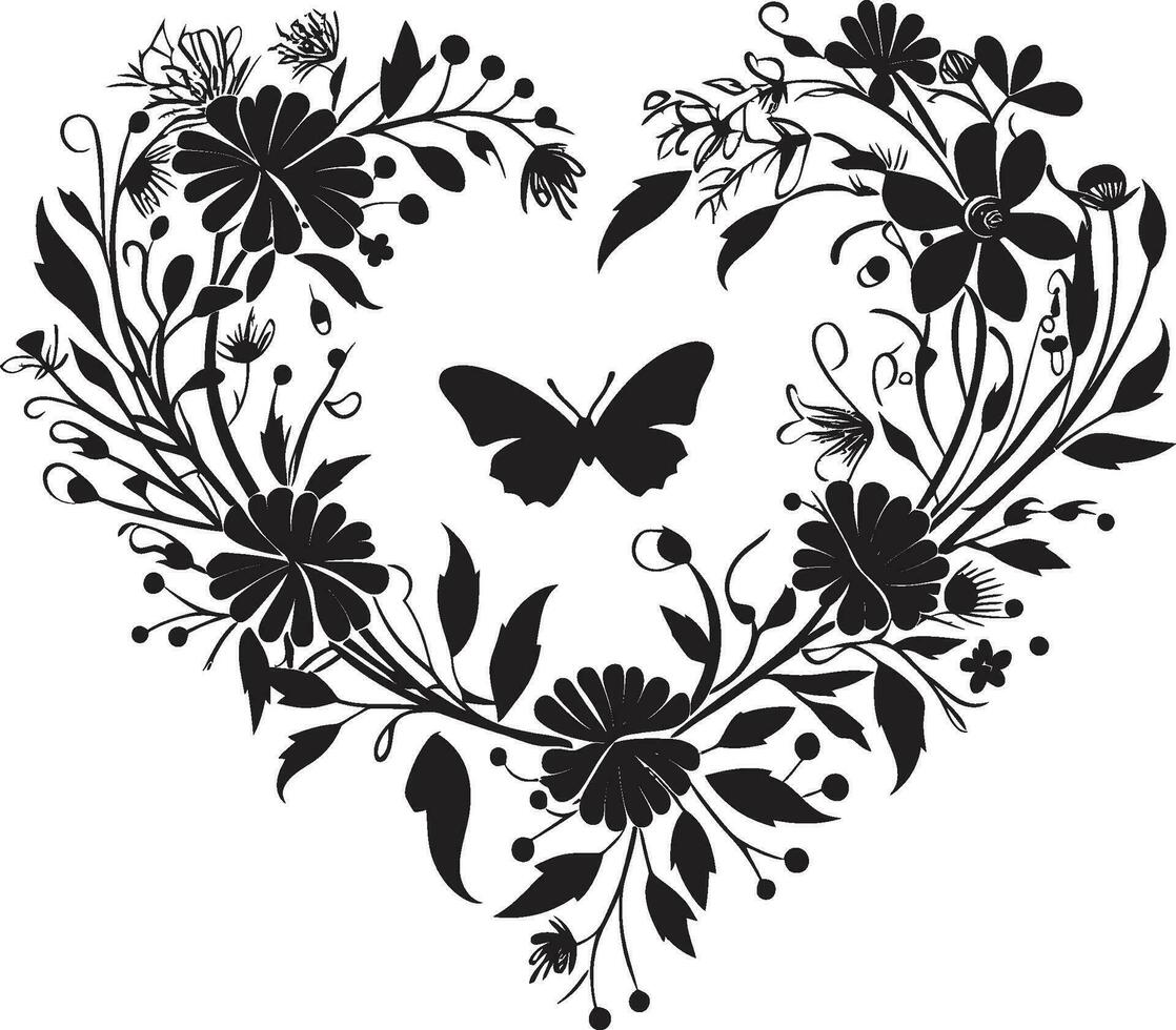 ätherisch eingefärbt blüht schwarz Blumen- Emblem Kunst schick noir botanisch Echos kompliziert Blumen- Vektoren