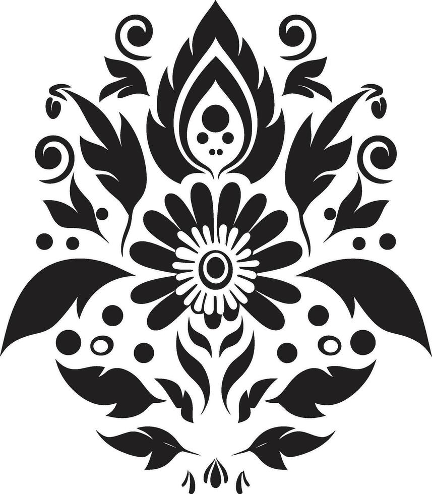 Erbe Blütenblätter dekorativ ethnisch Blumen- Design Tradition im blühen ethnisch Blumen- Logo Symbol vektor