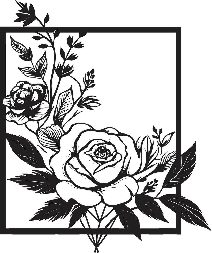 einfach botanisch skizzieren ikonisch schwarz Vektor schick noir Blütenblatt Design minimalistisch Emblem