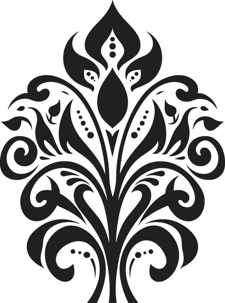 Erbe gedeihen ethnisch Blumen- Vektor Design üblich blühen ethnisch Blumen- Emblem Logo