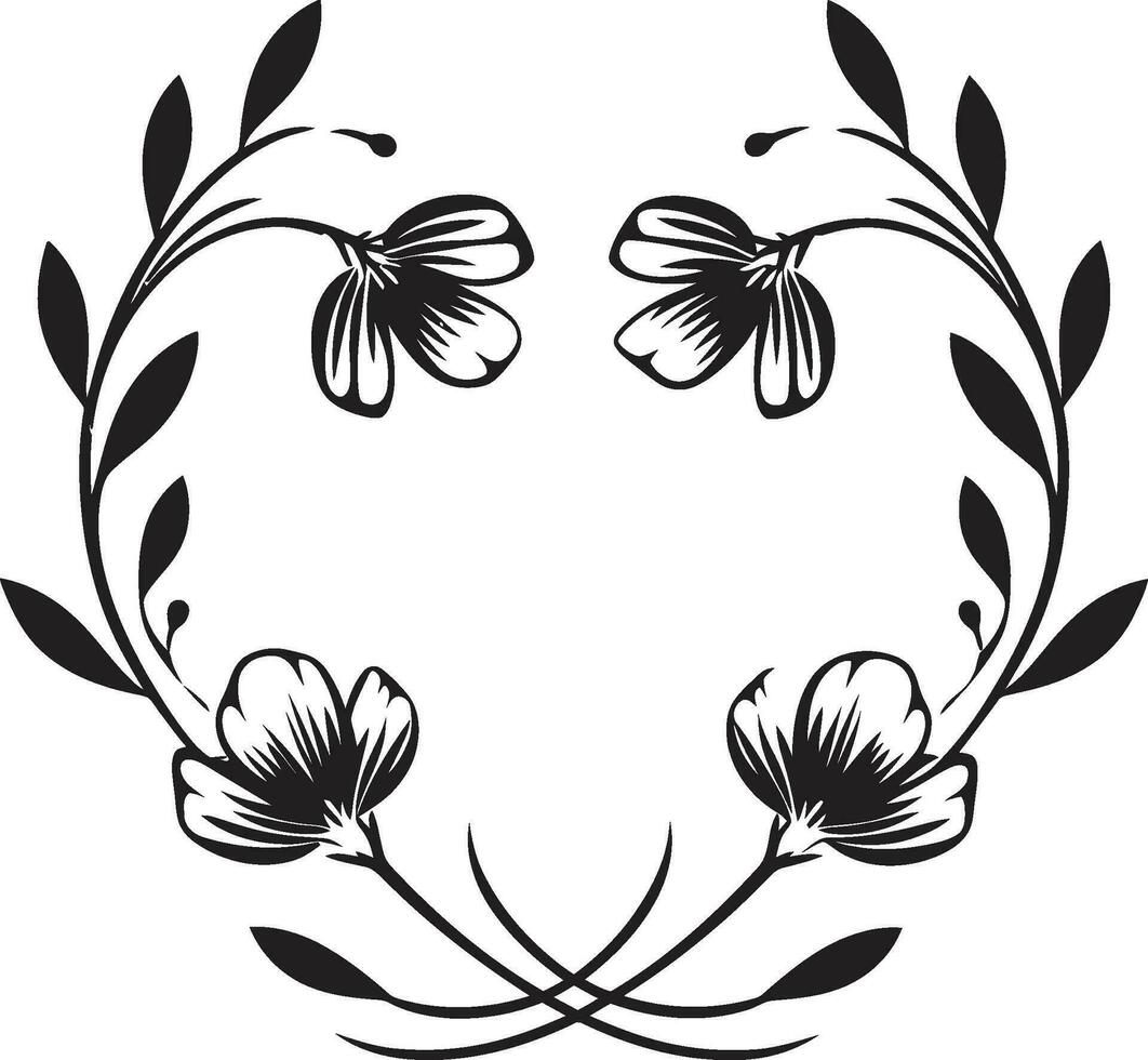 årgång noir blomma porträtt hand dragen vektor logotyper noir blomma artisteri svart blommig ikonografi