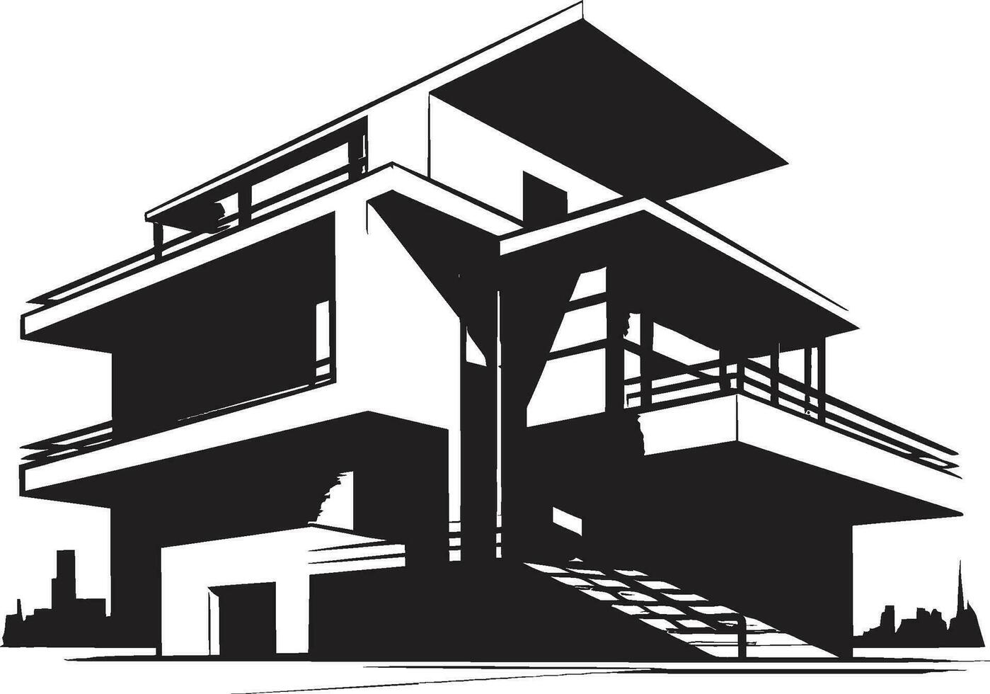 schick Lebensraum Vision stilvoll Haus Design Vektor Emblem städtisch Eleganz modern Haus Design Vektor Emblem