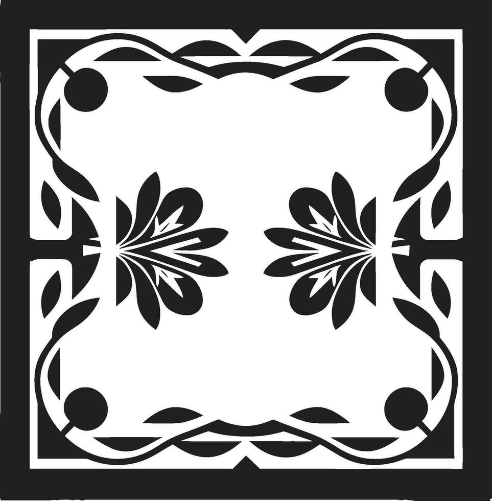abstrakt Garten Vektor Fliese Muster Blume Tessellationen schwarz Emblem Design