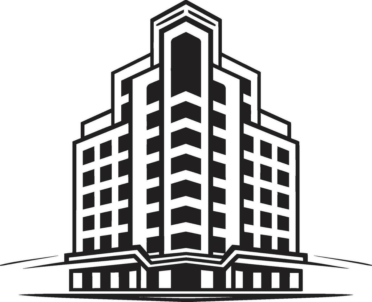 Innenstadt Elevation mehrblumig Stadt Gebäude Vektor Symbol Metropole Eindrücke mehrstöckig Stadtbild Logo Design