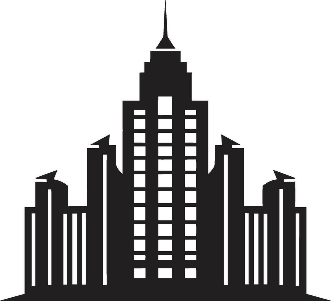 stad vista visningar multiflore byggnad i vektor emblem urban skylinescape flera våningar stadsbild vektor logotyp