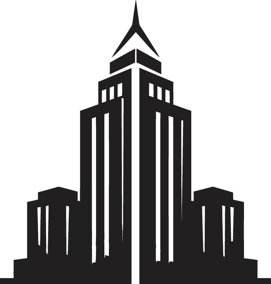 Stadtlinie mehrstöckig Elevation Vektor Logo von städtisch Gebäude Design Horizont Stadt Aussicht Gliederung mehrstöckig Vektor Logo Symbol