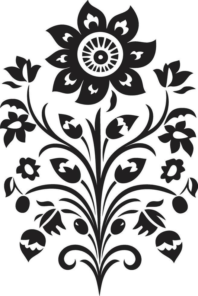 kulturell Mosaik ethnisch Blumen- Logo Symbol Design einheimisch blühen dekorativ ethnisch Blumen- Element vektor