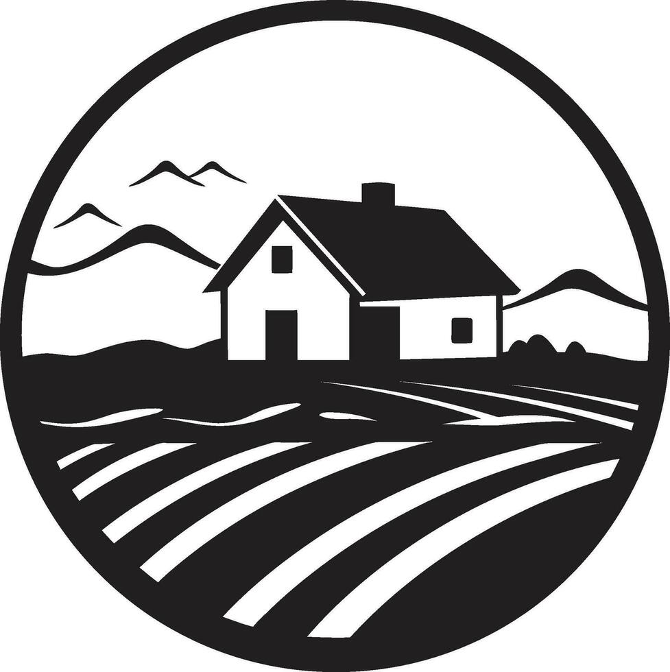 Ernte Heimstätte Design Bauern Haus Vektor Logo Agrar Aufenthalt Kennzeichen Bauern Haus Vektor Emblem