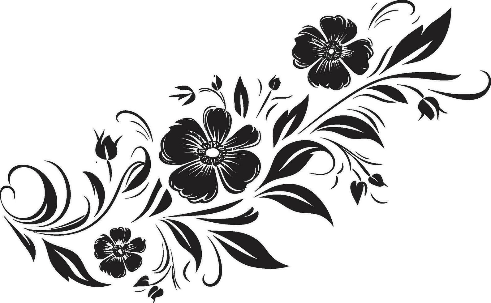 noir gardenia skisser hand dragen svart blommig vektorer bläck noir bukett svartvit blommig logotyp ikon design