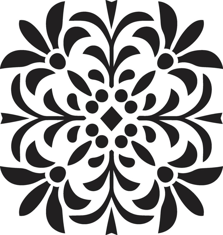 abstrakt Garten Vektor Blumen- Muster tesselliert Schönheit schwarz Emblem Design