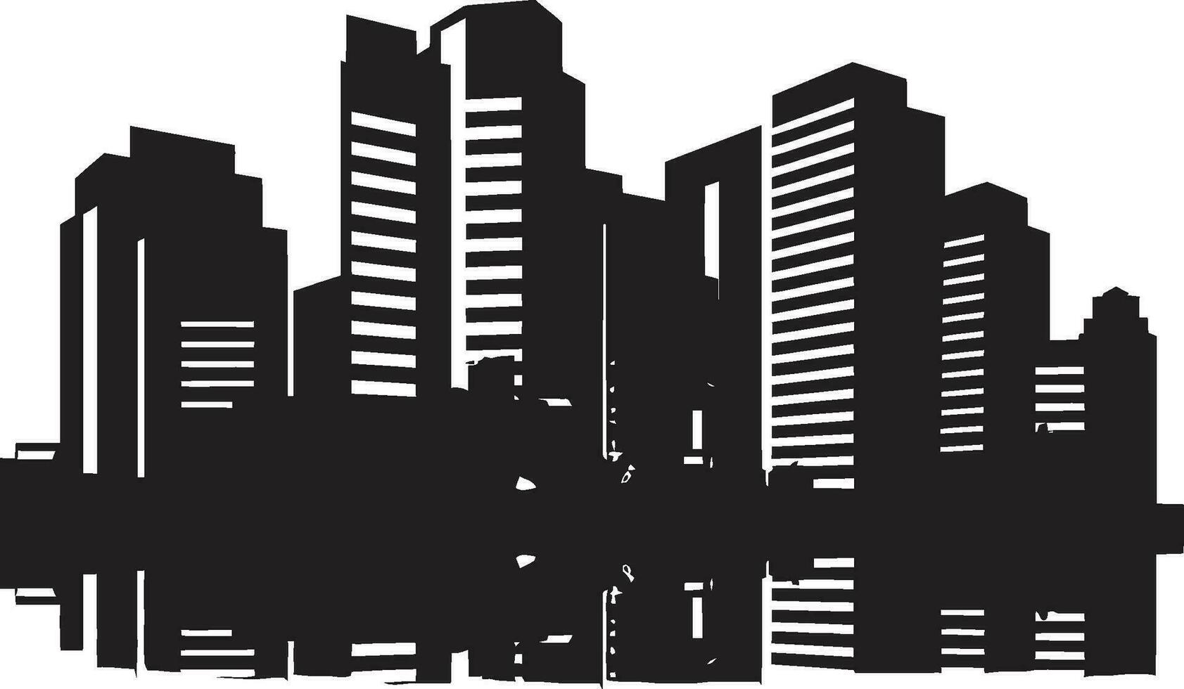 Metropolitan- Turmlinien mehrstöckig Stadtbild Vektor Symbol Design städtisch Höhen Symphonie mehrblumig Gebäude Vektor Logo Emblem