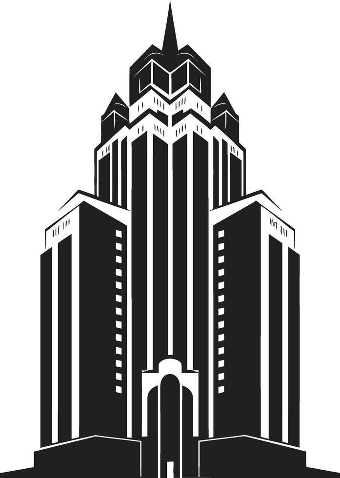 Innenstadt Turm Entwurf mehrstöckig Stadtbild Vektor Symbol Stadt Aussicht Turm Eindruck mehrstöckig Gebäude im Vektor Symbol Design
