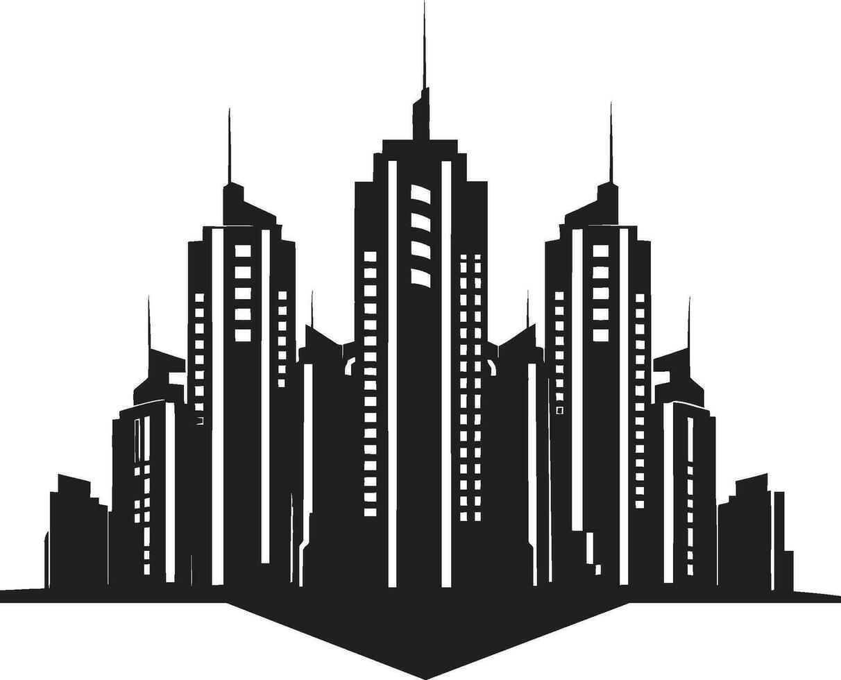 Innenstadt Wolkenkratzer Gliederung mehrstöckig Stadtbild Vektor Logo Stadtlinie mehrstöckig Eindruck mehrstöckig Vektor Logo Design
