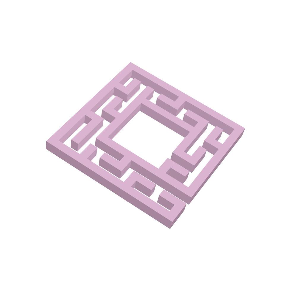 abstakt labyrint. spel för barn. pussel för barn. labyrint. färg vektorillustration. vektor