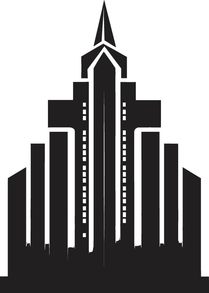 Horizont mehrstöckig Design städtisch Gebäude im Vektor Logo Metropolitan- Stadt Eindruck mehrstöckig Vektor Logo Symbol