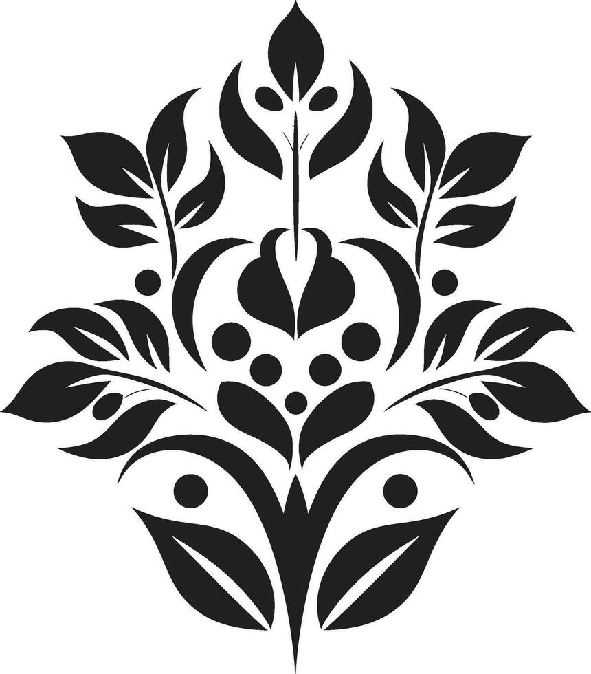rotad charm dekorativ etnisk blommig logotyp folkloric väsen etnisk blommig ikon design vektor