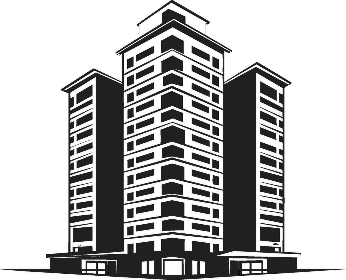 stadslinje väsen multifloral stadsbild vektor emblem urban matris flera våningar stadsbild vektor logotyp