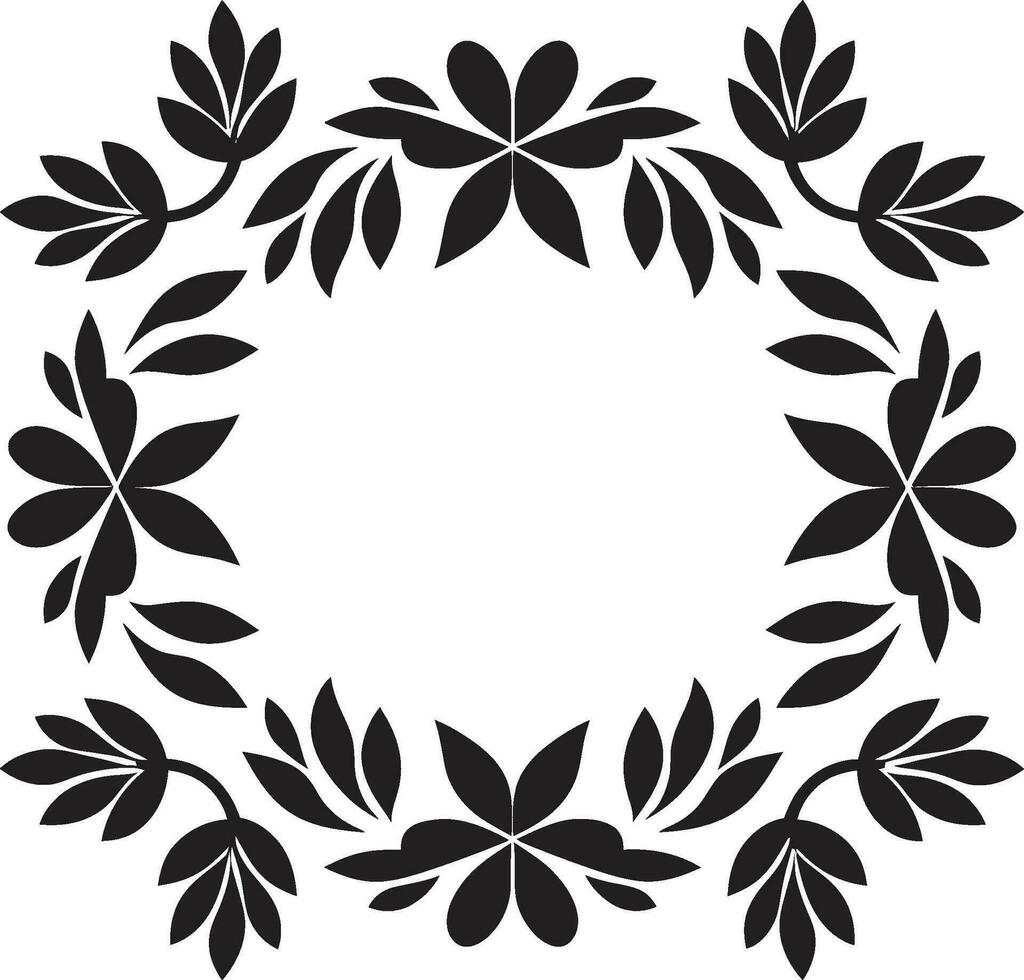botanisch Gitterwerk geometrisch Vektor Symbol abstrakt Blütenblatt Array schwarz Fliese Emblem
