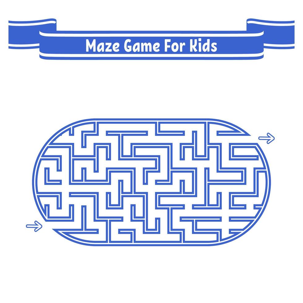 Farbe ovales Labyrinth. Spiel für Kinder. Puzzle für Kinder. Labyrinth Rätsel. flache Vektorillustration lokalisiert auf weißem Hintergrund. vektor