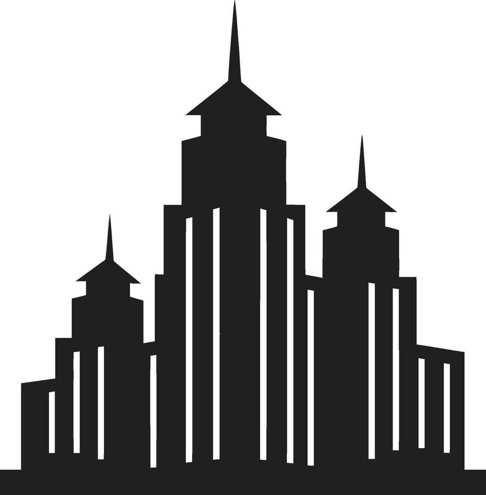 Innenstadt Turm Entwurf mehrstöckig Gebäude Design im Vektor Symbol städtisch Wolkenkratzer skizzieren mehrstöckig Stadtbild Vektor Symbol