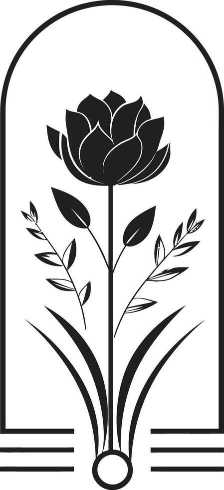 anmutig minimalistisch blüht glatt schwarz Vektor Symbol abstrakt handgemacht Blumen minimalistisch schwarz Emblem