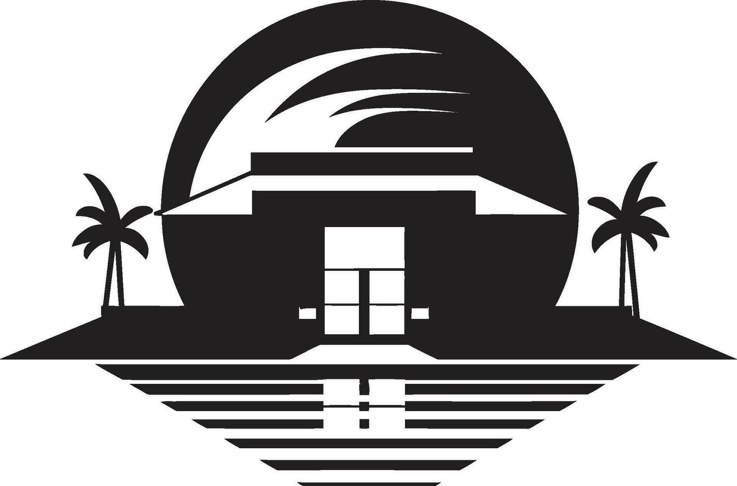 zeitgenössisch Oase Symbol futuristisch Haus Design Emblem futuristisch Lebensstil Symbol Haus Vektor Logo Design