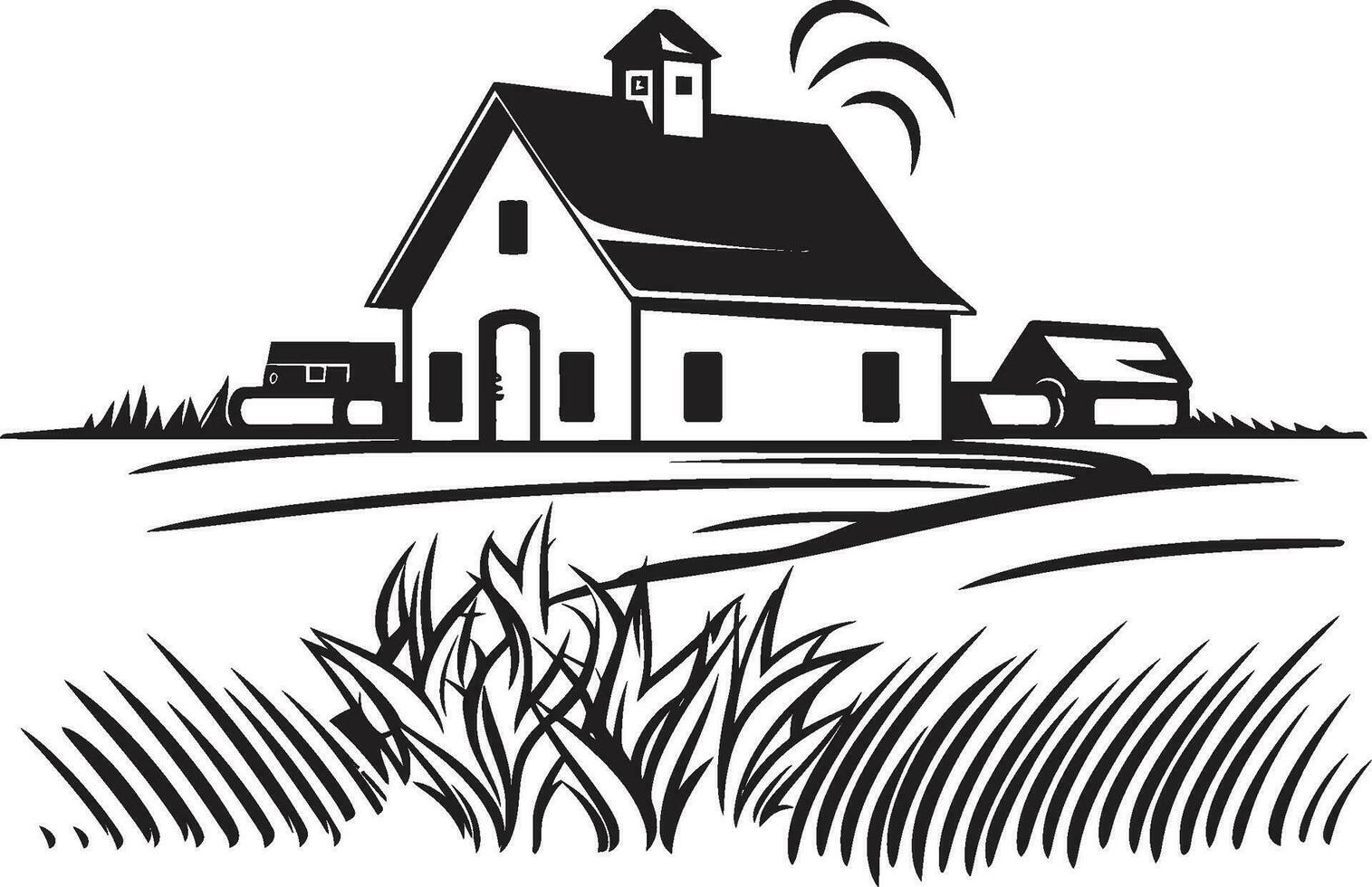 Agrar Aufenthalt Entwurf Bauernhaus Design Vektor Logo pastoral Residenz Kennzeichen Bauern Haus Vektor Symbol