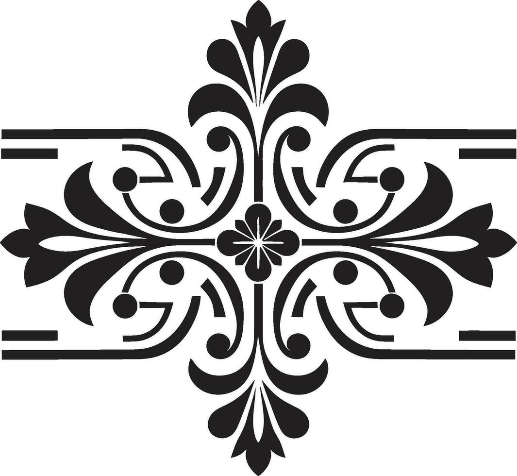 Blumen- Symmetrie geometrisch Emblem Symbol Mosaik Blütenblätter schwarz Vektor Blumen- Muster