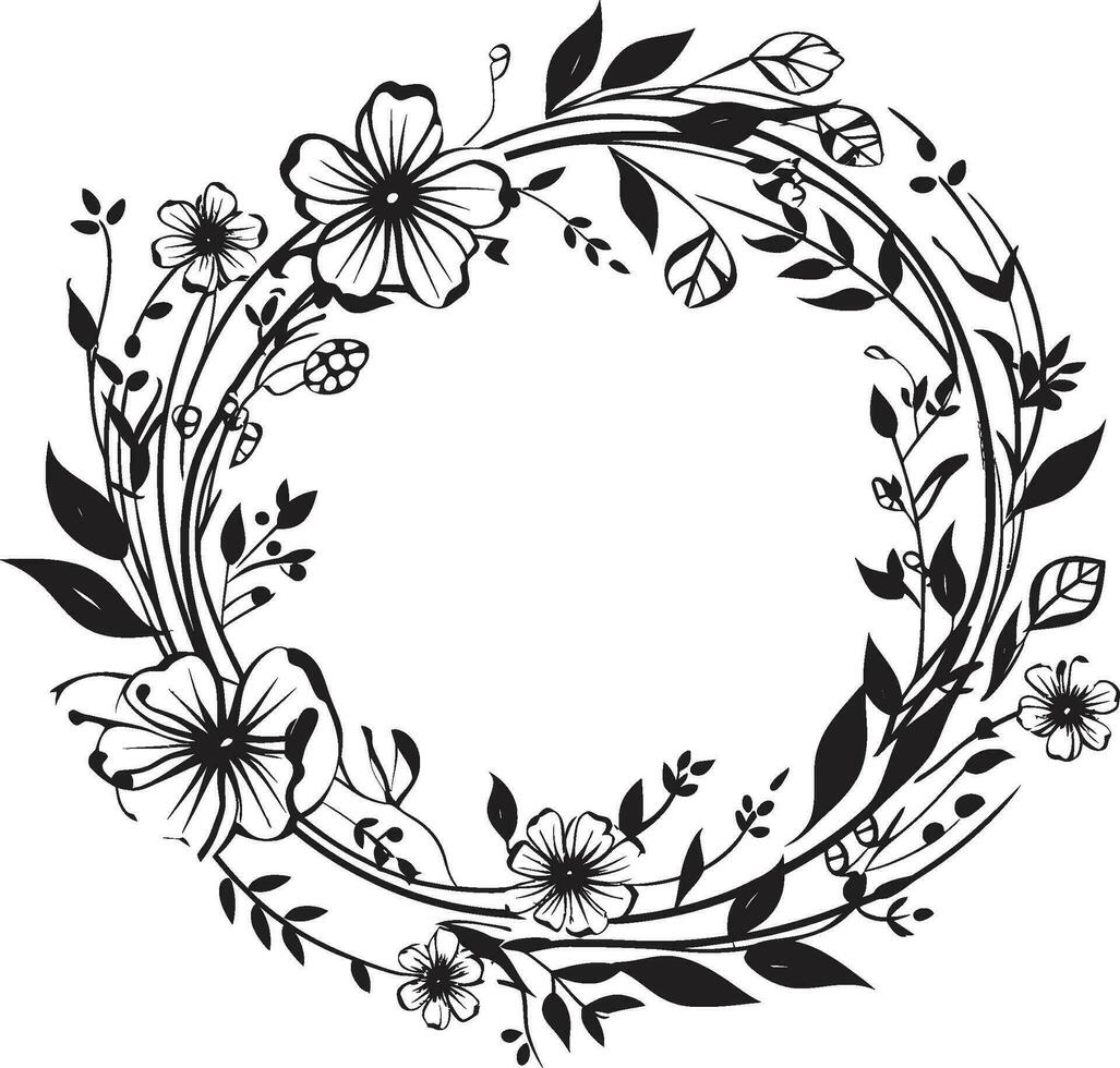 abstrakt Blumen- Anordnung schwarz ikonisch Logo elegant Hochzeit blühen Vektor schwarz Blumen- Emblem