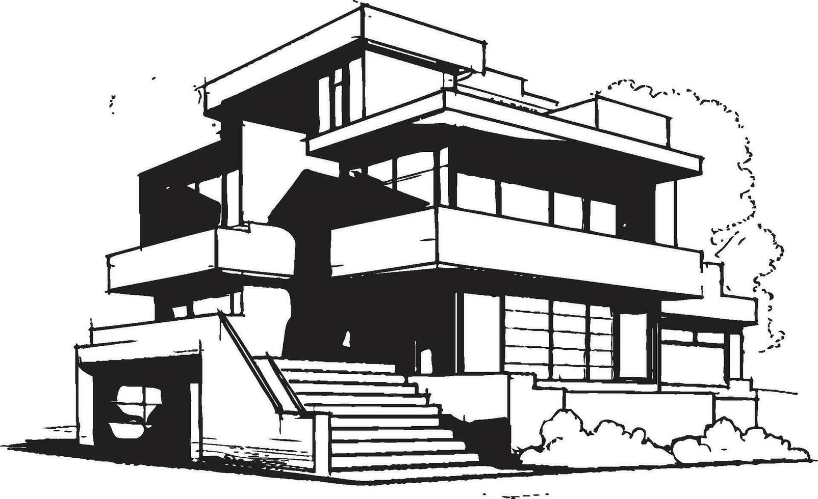 tri torn vista ikon av bostads- prestige i vektor design triplex uppstigning symbolisk vektor av tri nivå charm