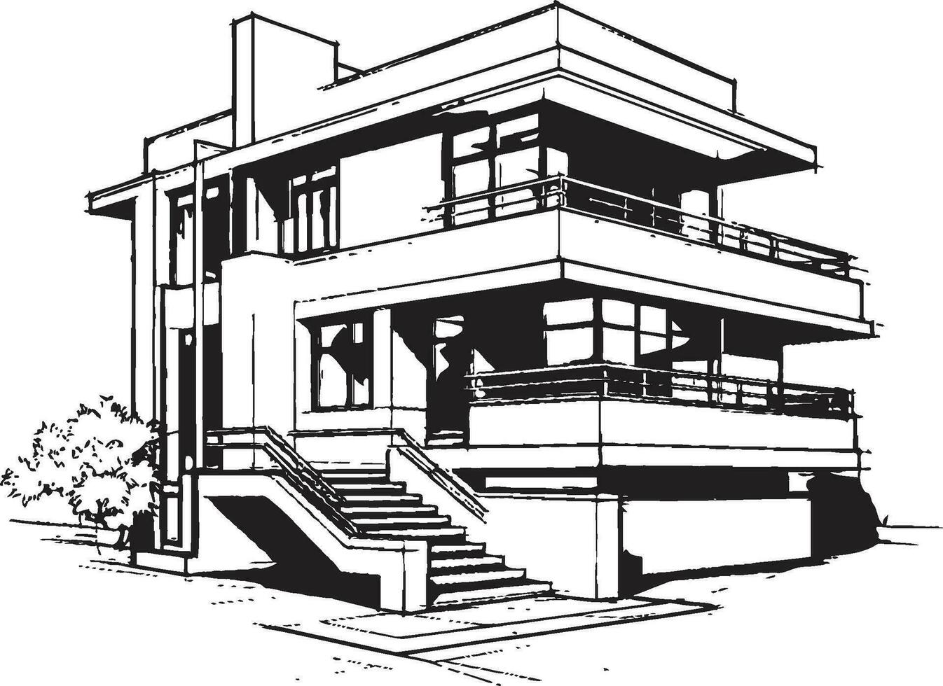 trefaldigt fristad emblem av arkitektonisk överflöd i vektor konst tri torn zenit ikon av bostads- elegans i vektor design