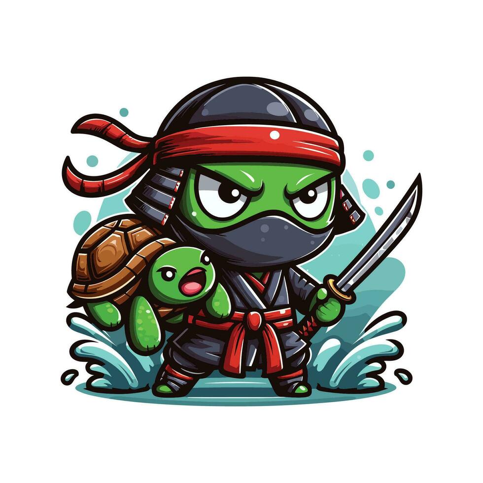 Ninja Frosch Illustration Vektor