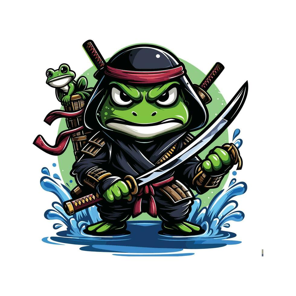 Ninja Frosch Illustration Vektor