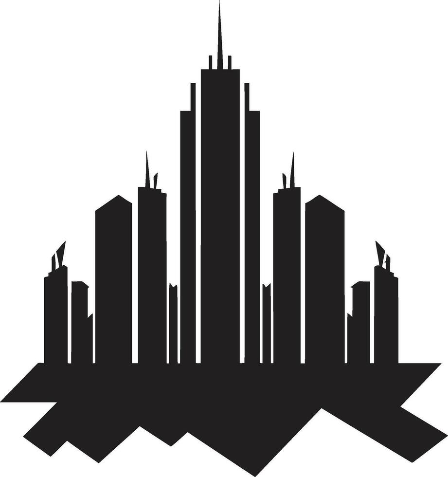 städtisch mehrstöckig Eindruck Stadtbild Gebäude Design im Vektor Logo Stadt Aussicht hoch erhebt euch mehrstöckig Stadtbild Vektor Symbol