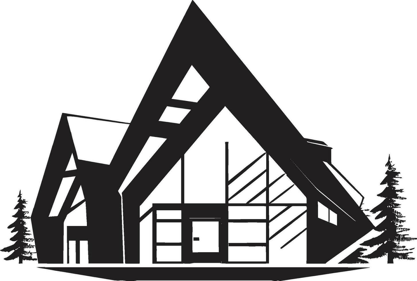 dynamisch Residenz Eindruck konzeptionelle Haus skizzieren Symbol künstlerisch städtisch Wohnung modern Haus skizzieren Vektor Logo
