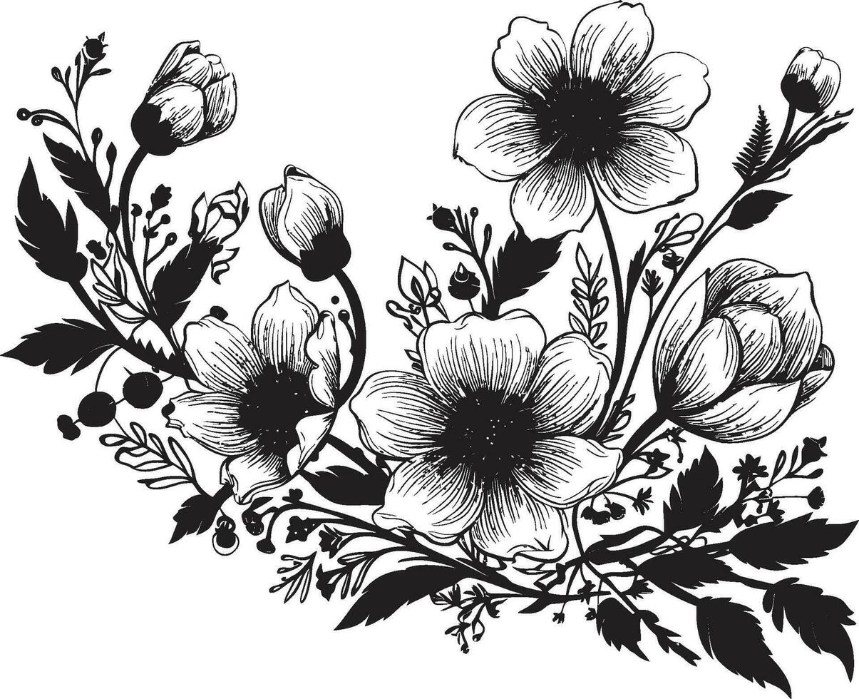 Blütenblätter im Harmonie Blumen- Hintergrund Logo botanisch Symphonie Vektor Blumen- Symbol