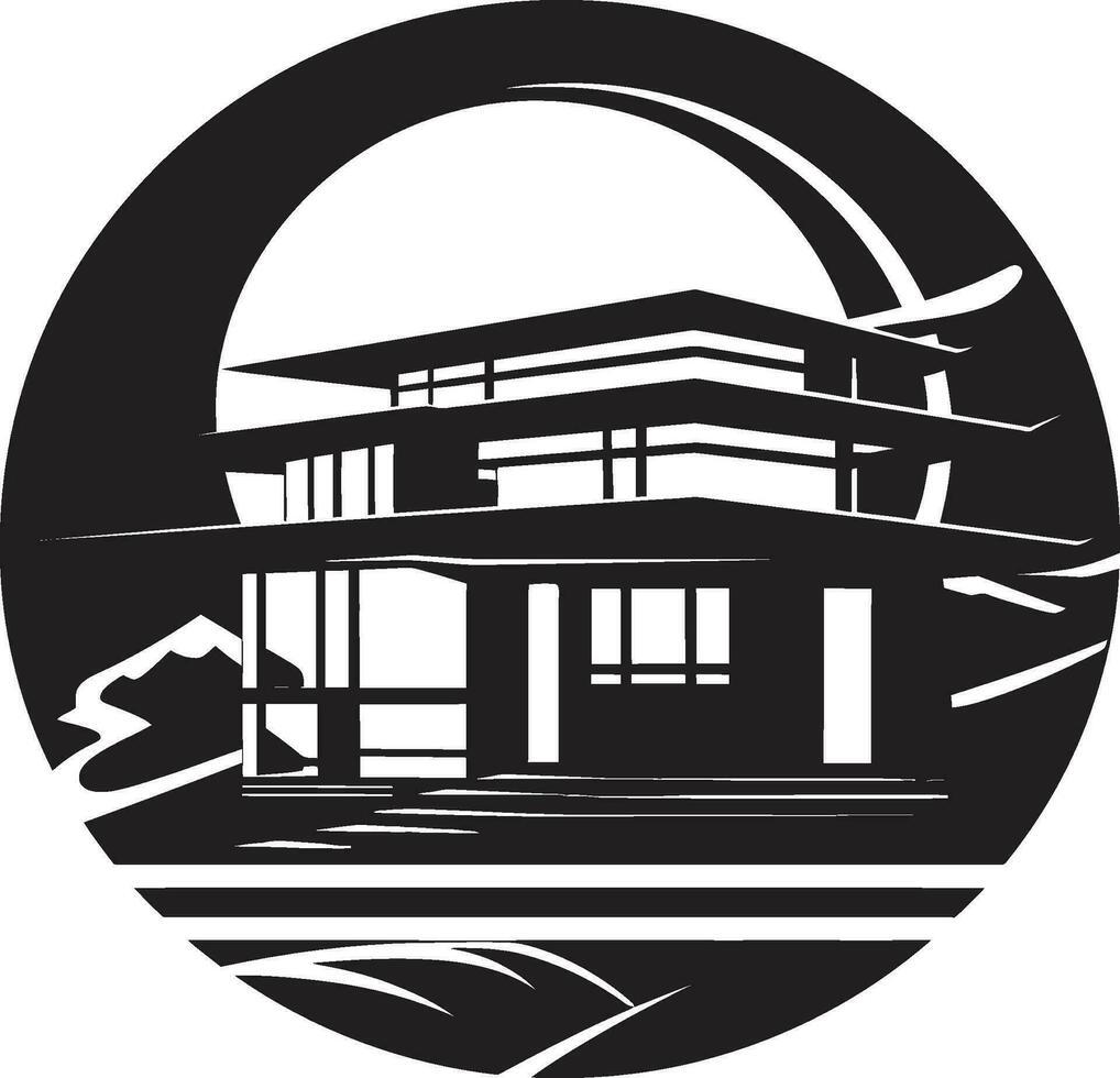 nach vorne Denken Zuhause Emblem Haus Design Vektor Symbol architektonisch Visionär Haus Idee Design Vektor Symbol