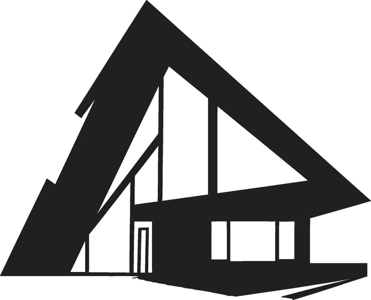 architektonisch Visionäre Fett gedruckt Haus skizzieren Design im Vektor Logo zeitgenössisch Leben Kennzeichen innovativ Haus skizzieren Symbol
