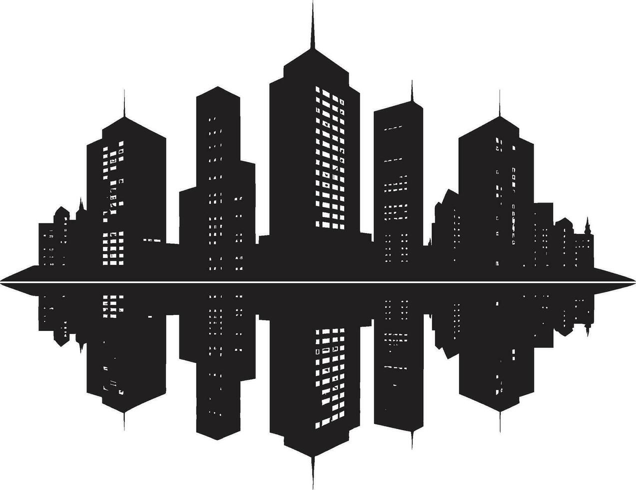 horisont dröm flera våningar urban vektor emblem stad vista silhuetter multiflore byggnad i vektor ikon