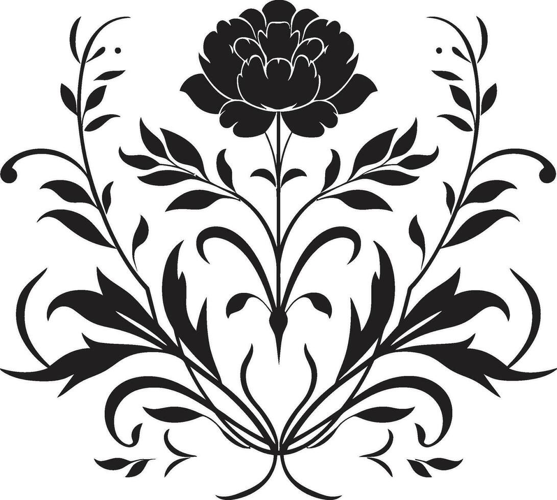 noir kronblad Krönikeböckerna elegant blommig emblem mönster grafit kronblad drömmar noir vektor logotyp skisser