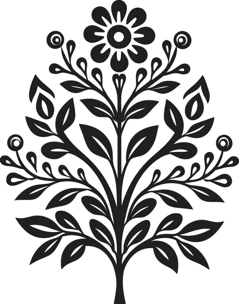 folkloristisch Wesen dekorativ ethnisch Blumen- Vektor einheimisch Eleganz ethnisch Blumen- Emblem Symbol